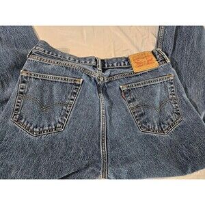 Mens Levi's 505 Original Fit Jeans Straight Leg Blue  31×29  Distressed  Western